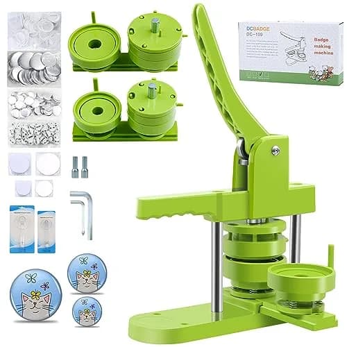 MK.Bear Button Maker Machine Multiple Sizes 200 Pcs | DIY Badge Kit with Free Parts thumbnail 1