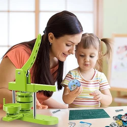 MK.Bear Button Maker Machine Multiple Sizes 200 Pcs | DIY Badge Kit with Free Parts thumbnail 5