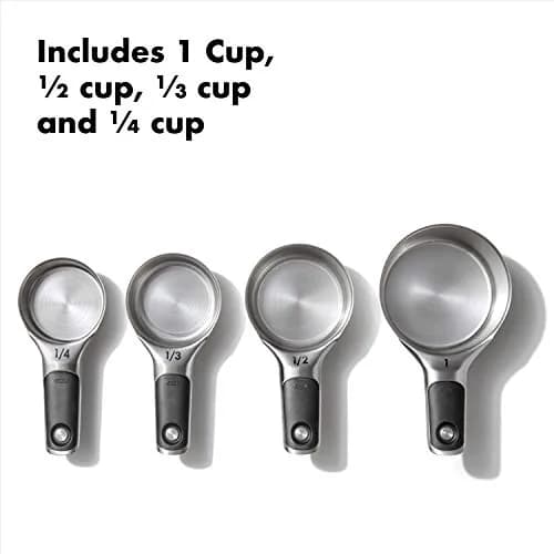 OXO Good Grips Stainless Steel Measuring Cups and Spoons Set with Magnetic Snaps | 8-Piece Set with Etched Markings thumbnail 4