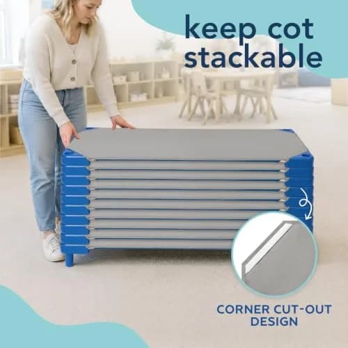 Comfyanno Fitted Cot Sheets for Daycare 23" x 52" | Pack of 10, Microfiber, Grey, Soft & Durable thumbnail 6