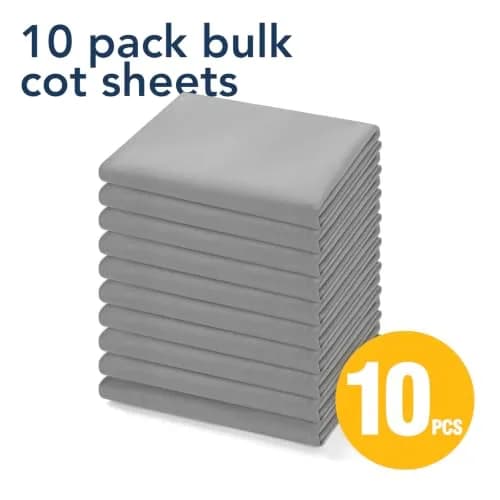 Comfyanno Fitted Cot Sheets for Daycare 23" x 52" | Pack of 10, Microfiber, Grey, Soft & Durable thumbnail 8