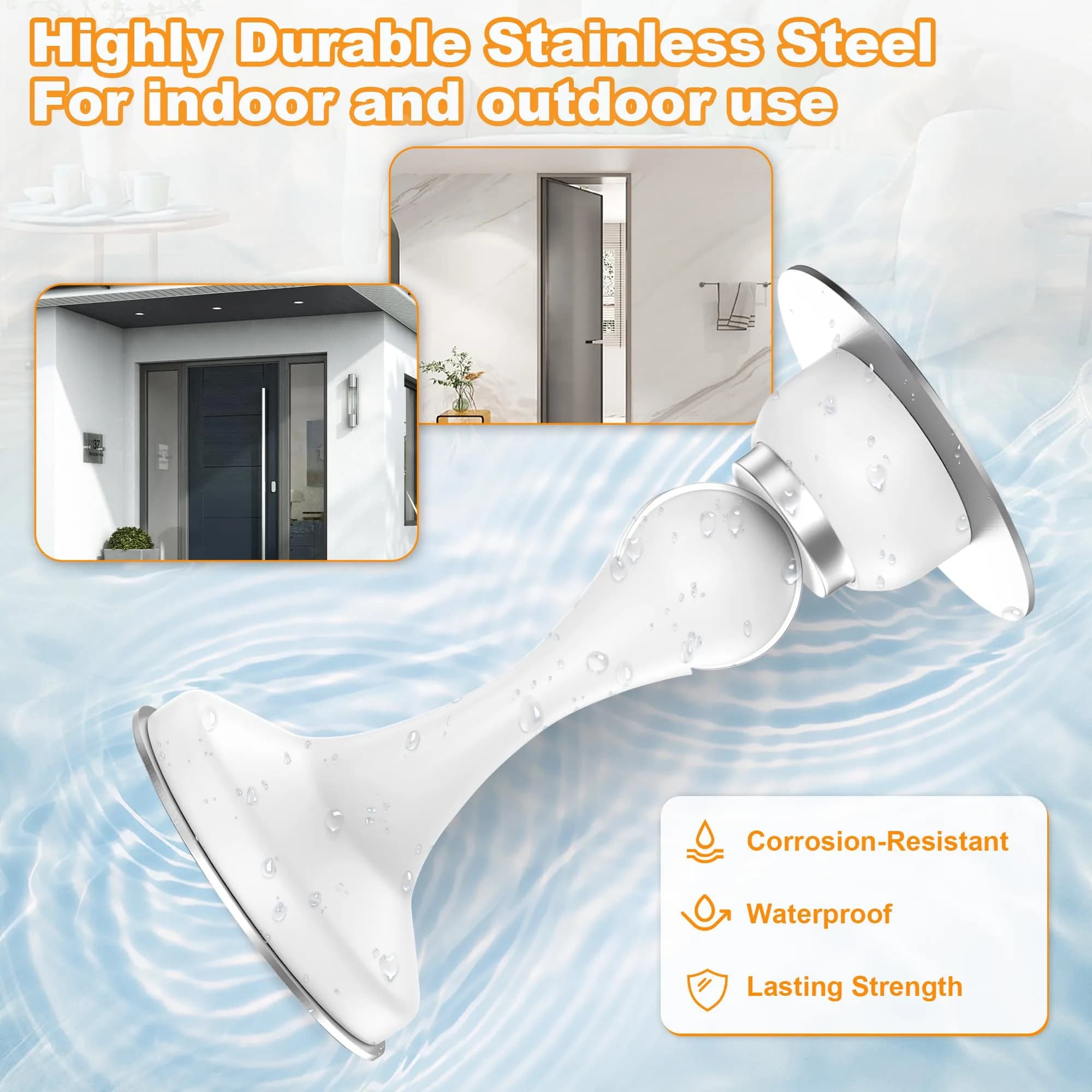 Crosize Magnetic Door Stopper 4 Pack White | Strong Magnetism for Wall and Floor Mounting - view 6
