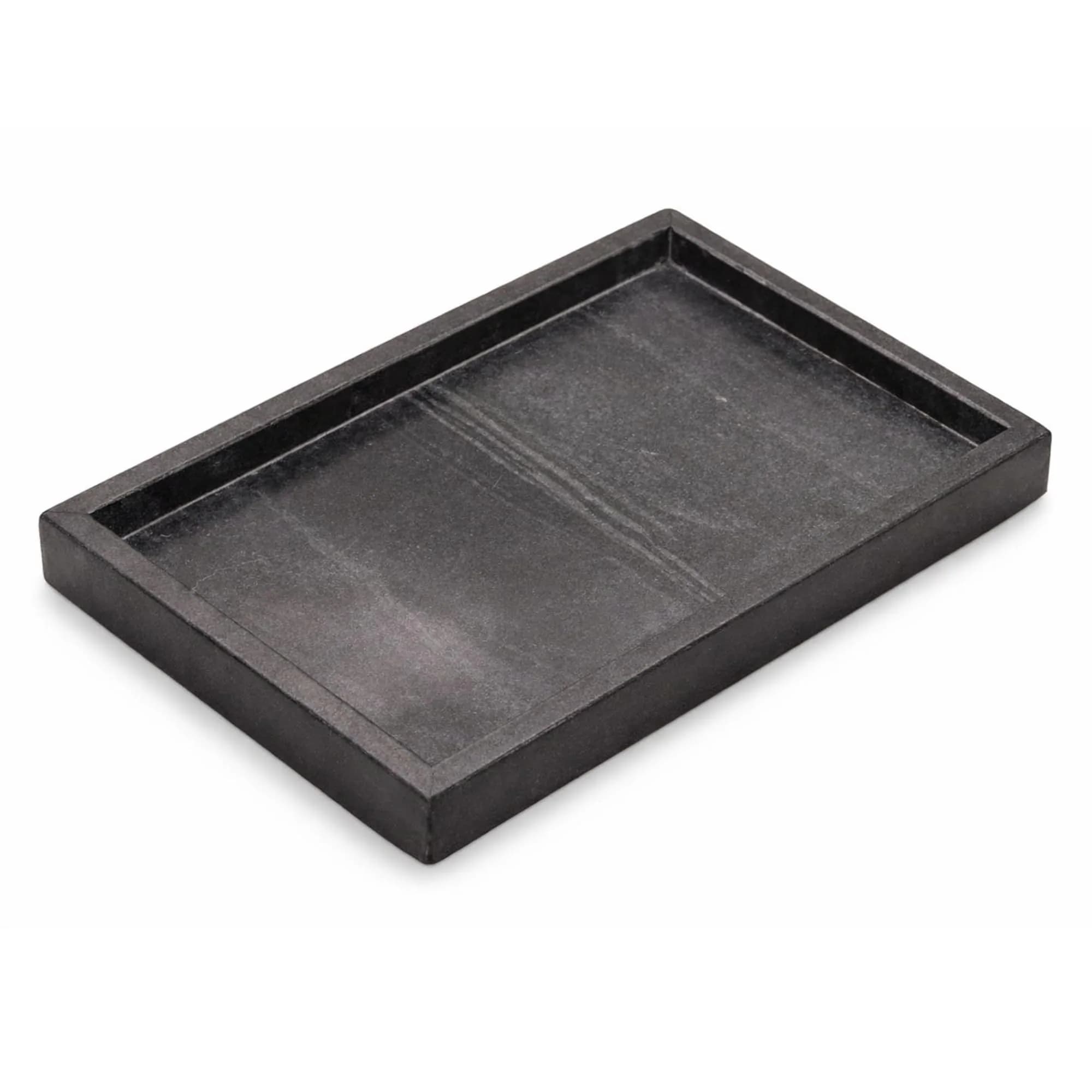 KC KULLICRAFT Natural Marble Tray 30cm x 20cm (12" x 8") | Elegant Black Finish for Bathroom Vanity & Kitchen Countertop - main product image