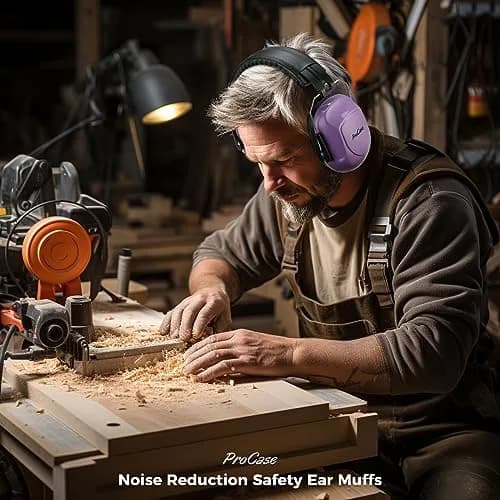 ProCase Hearing Protection Earmuffs NRR 28dB, Noise Cancelling Headphones | ANSI S3.19 Certified, Foldable Design thumbnail 7