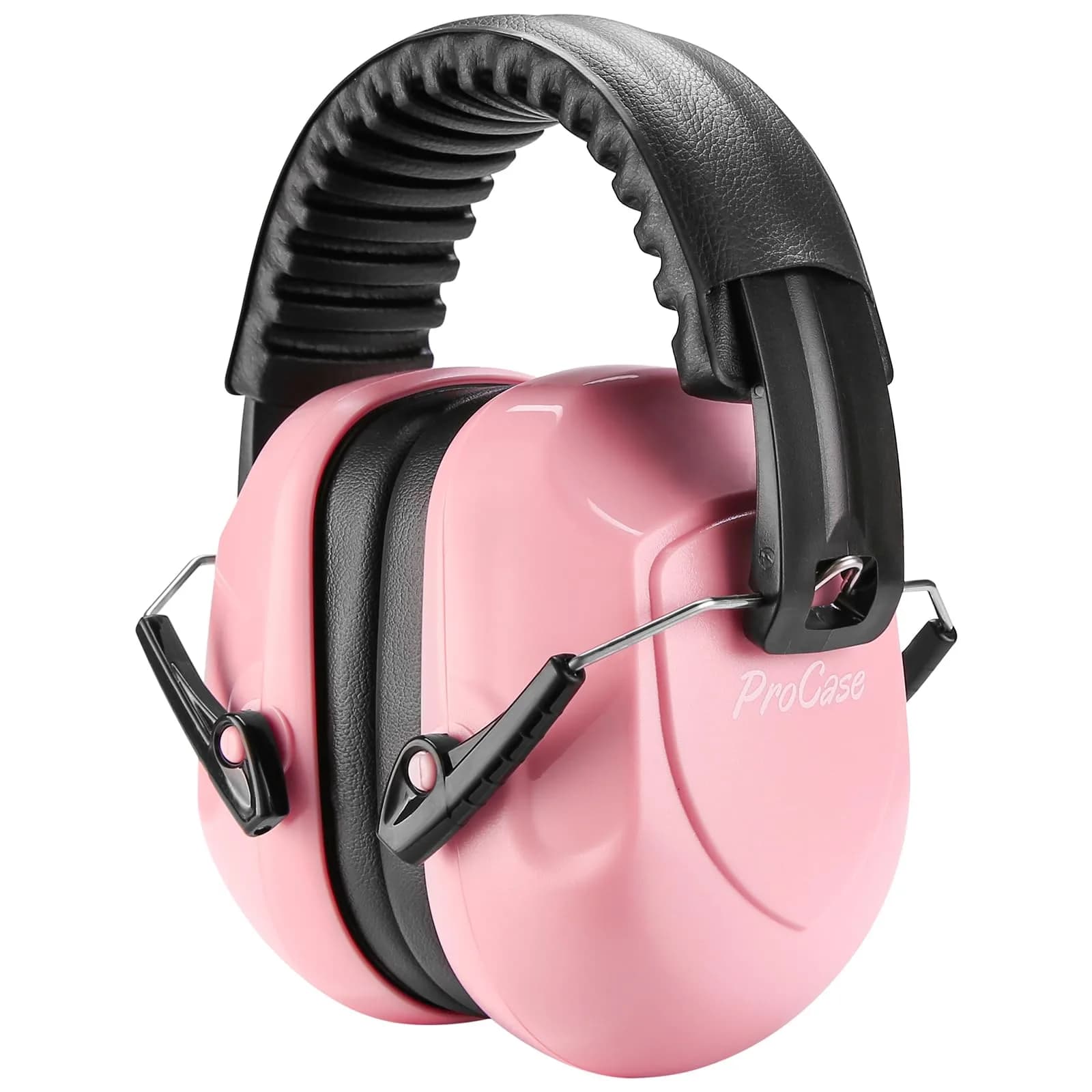 ProCase NRR 28dB Noise Reduction Ear Muffs, Foldable Adjustable Passive Noise Cancelling Headphones for Adults Kids Autism, Hearing Protection for Shooting, Construction, Mowing, Studying -Pink | 28 dB Noise Reduction - main product image
