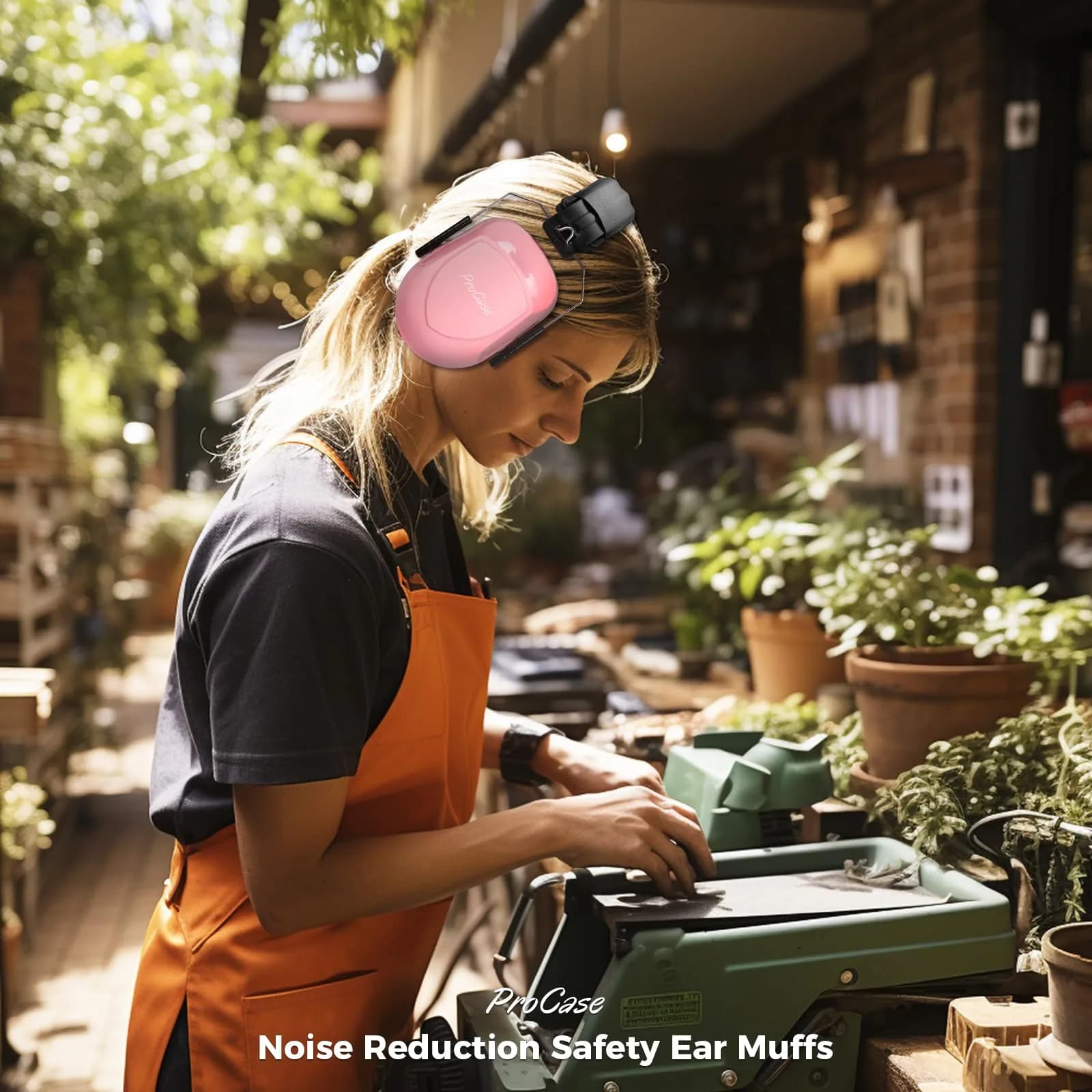 ProCase NRR 28dB Noise Reduction Ear Muffs, Foldable Adjustable Passive Noise Cancelling Headphones for Adults Kids Autism, Hearing Protection for Shooting, Construction, Mowing, Studying -Pink | 28 dB Noise Reduction - view 6
