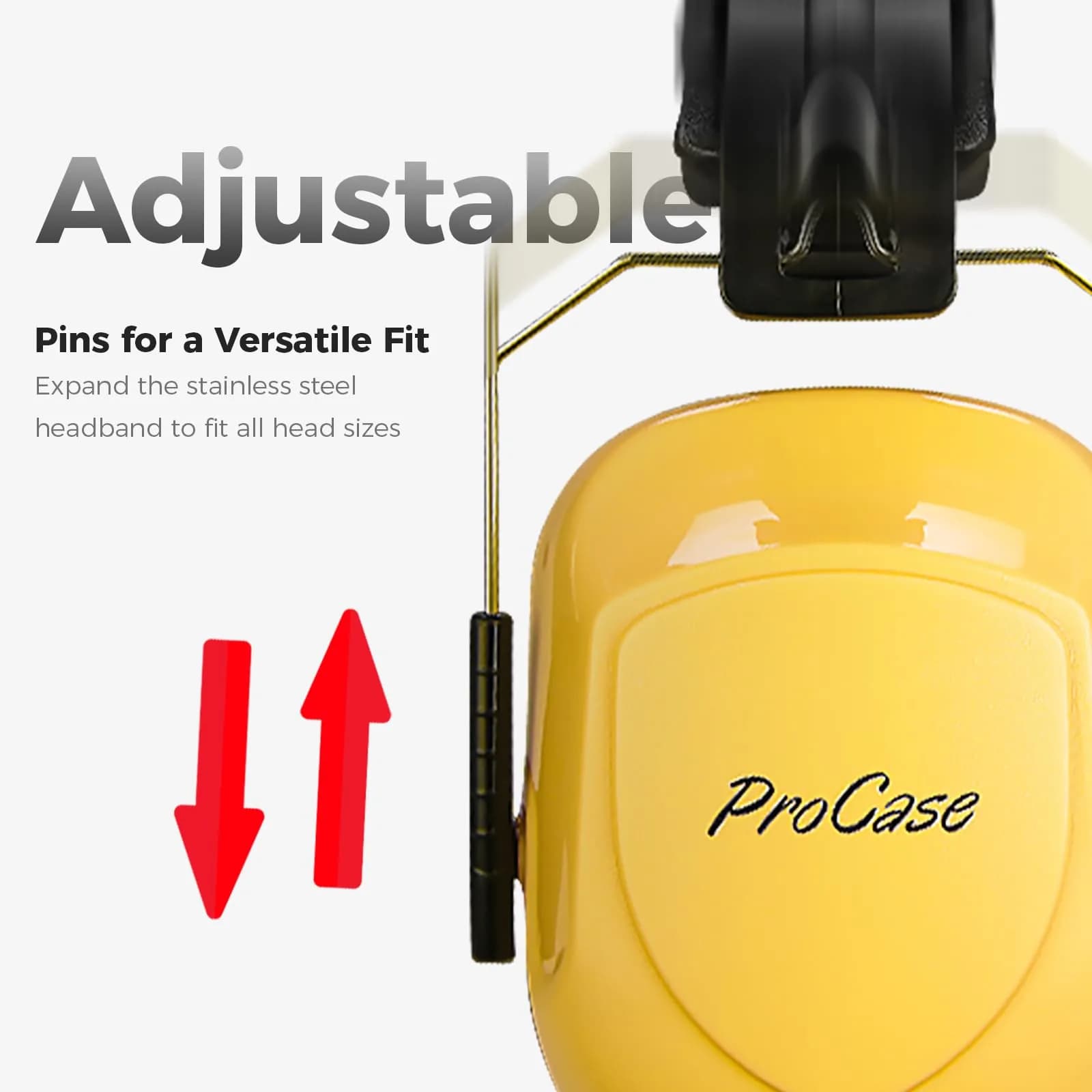 ProCase NRR 28dB Passive Noise Reduction Earmuffs | ANSI S3.19 Certified, Adjustable & Foldable for Adults & Teens - view 2