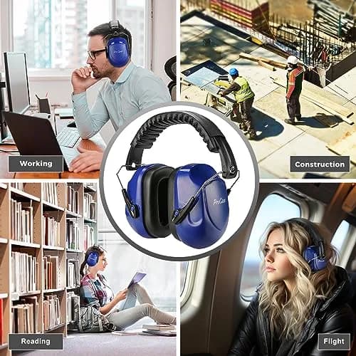 ProCase NRR 28dB Passive Noise Reduction Earmuffs | ANSI S3.19 Certified, 28dB Attenuation, Navy thumbnail 6