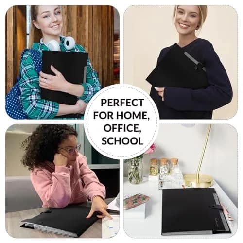 SKYDUE Expanding File Folders with Labels, 4-Pack Black | Portable A4 Letter Size Document Organizer thumbnail 6