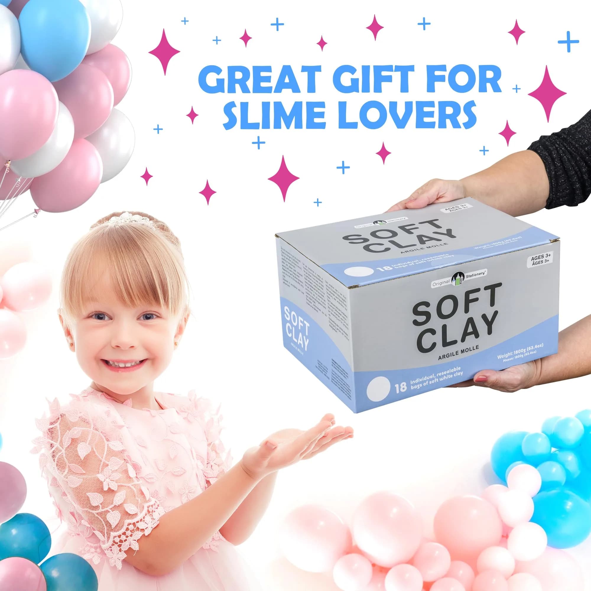 Original Stationery Soft Clay for Slime Making 600g (1.3 Lbs) | Non-Toxic Sculpting Material for Kids - view 4