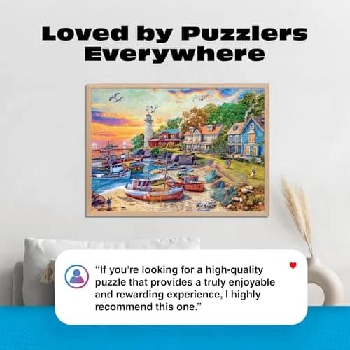 Buffalo Games American Harbor Town 2000 Piece Jigsaw Puzzle 156 g (5.5 oz) | Educational Puzzle with Poster thumbnail 7