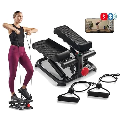 Sunny Health & Fitness Smart Mini Stepper with Bands & Adjustable Step Height | Full Body Workout Home Cardio 8.26 kg (18.2 lb) thumbnail 1