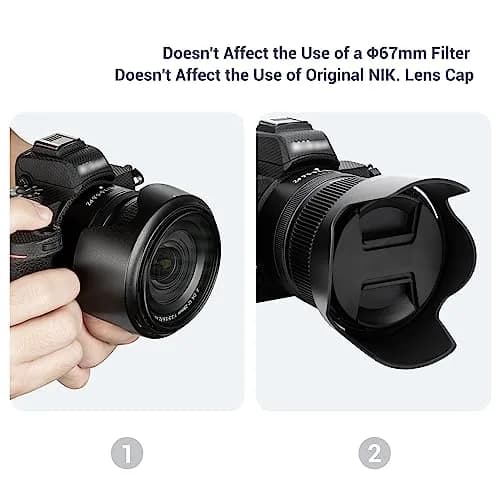 JJC Lens Hood for Nikon NIKKOR Z DX 12-28mm f/3.5-5.6 PZ VR Lens | Reversible Bayonet Mount Shade thumbnail 4