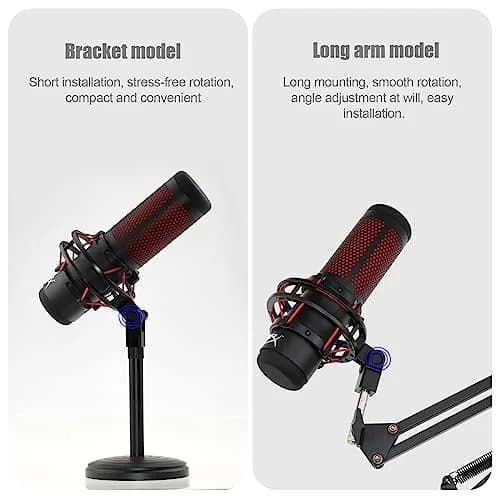SAVITA Microphone Mount Adapter with 3/8" & 1/4" Screw Adapters for HyperX QuadCast, Black | Durable Metal Construction for Boom Arms thumbnail 5