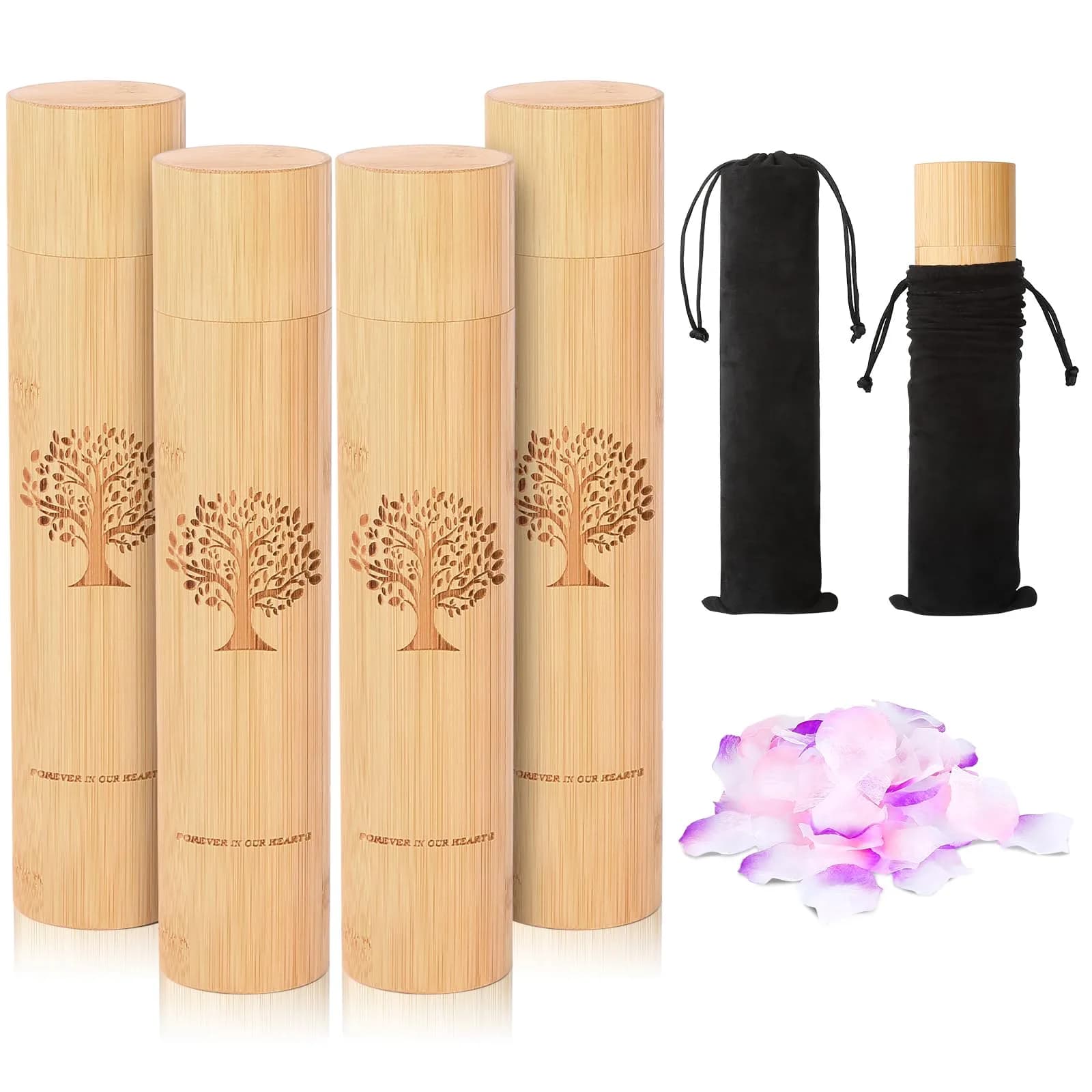 HOOMTREE Small Scattering Tubes for Human Ashes 9"x2" | Eco-Friendly Biodegradable Urns (Set of 4) - main product image
