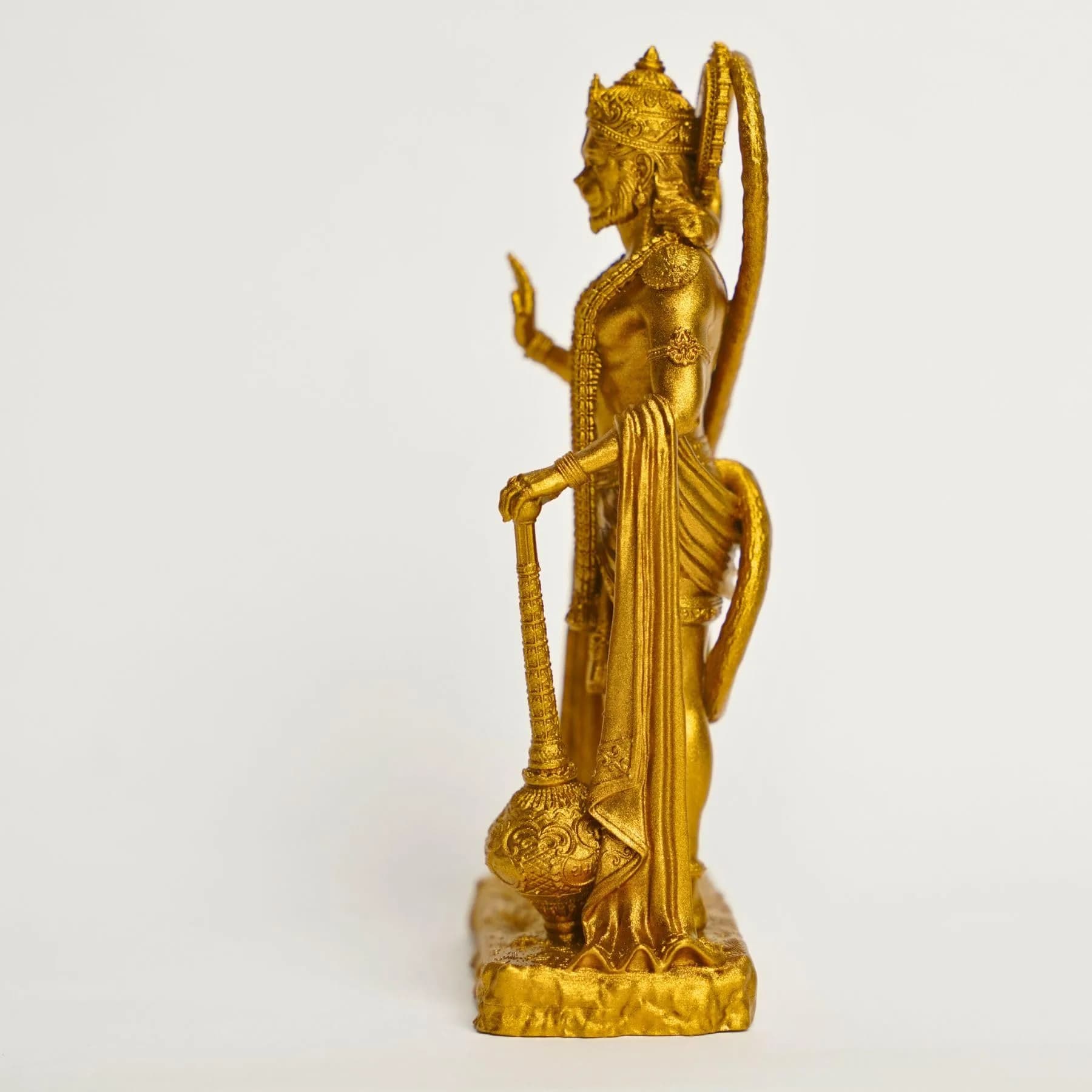 Murti hub Gold Resin Lord King of Sarangpur Hanuman Figurine 12cm (4.72in) | Authentic Indian Home Decor - view 5