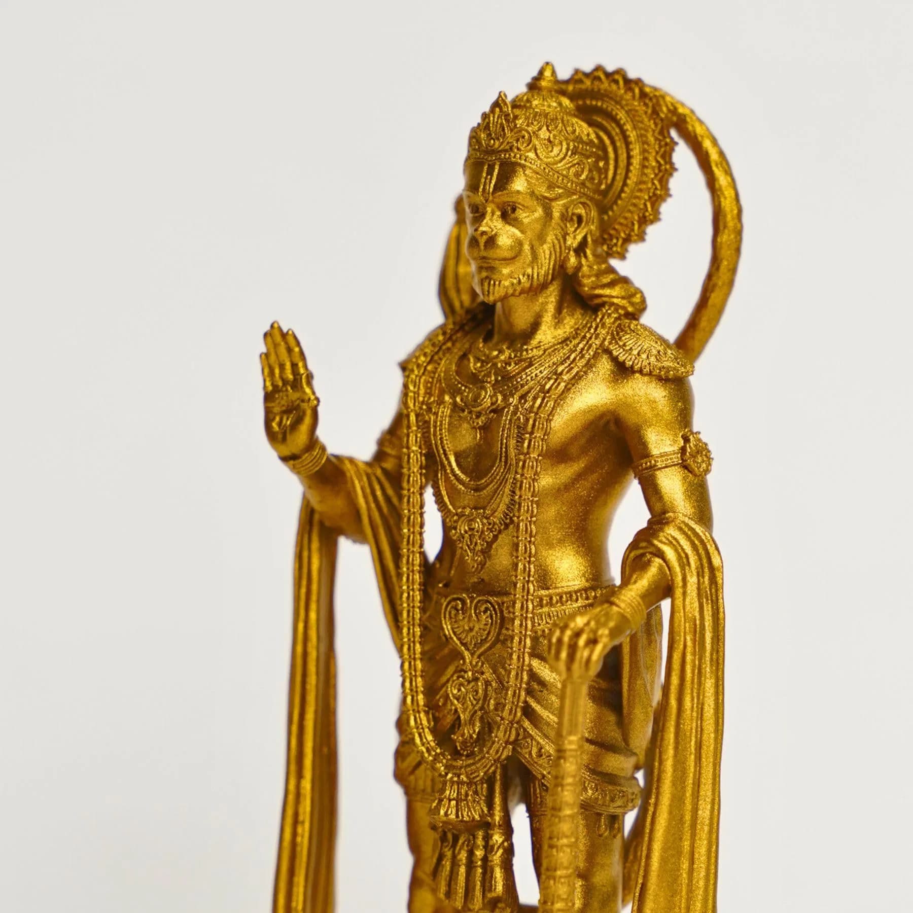 Murti hub Gold Resin Lord King of Sarangpur Hanuman Figurine 12cm (4.72in) | Authentic Indian Home Decor - view 7