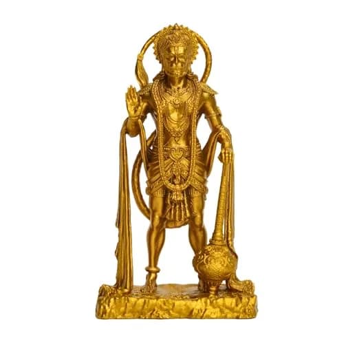 Murti hub Gold Resin Lord King of Sarangpur Hanuman Figurine 12cm (4.72in) | Authentic Indian Home Decor thumbnail 1