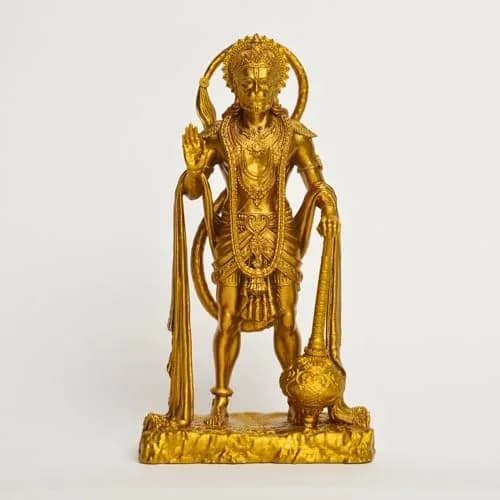 Murti hub Gold Resin Lord King of Sarangpur Hanuman Figurine 12cm (4.72in) | Authentic Indian Home Decor thumbnail 2