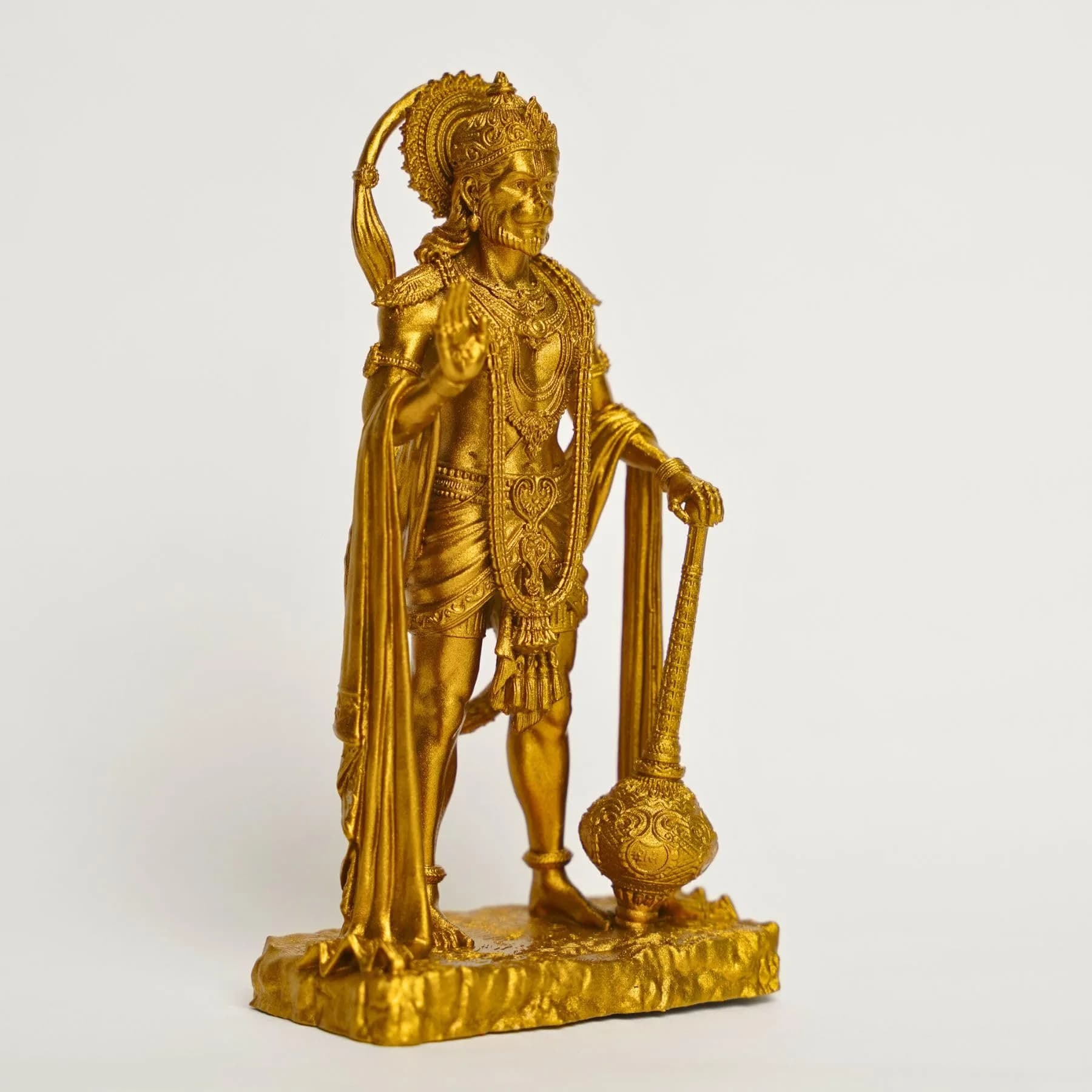 Murti hub Gold Resin Lord King of Sarangpur Hanuman Figurine 12cm (4.72in) | Authentic Indian Home Decor - view 3