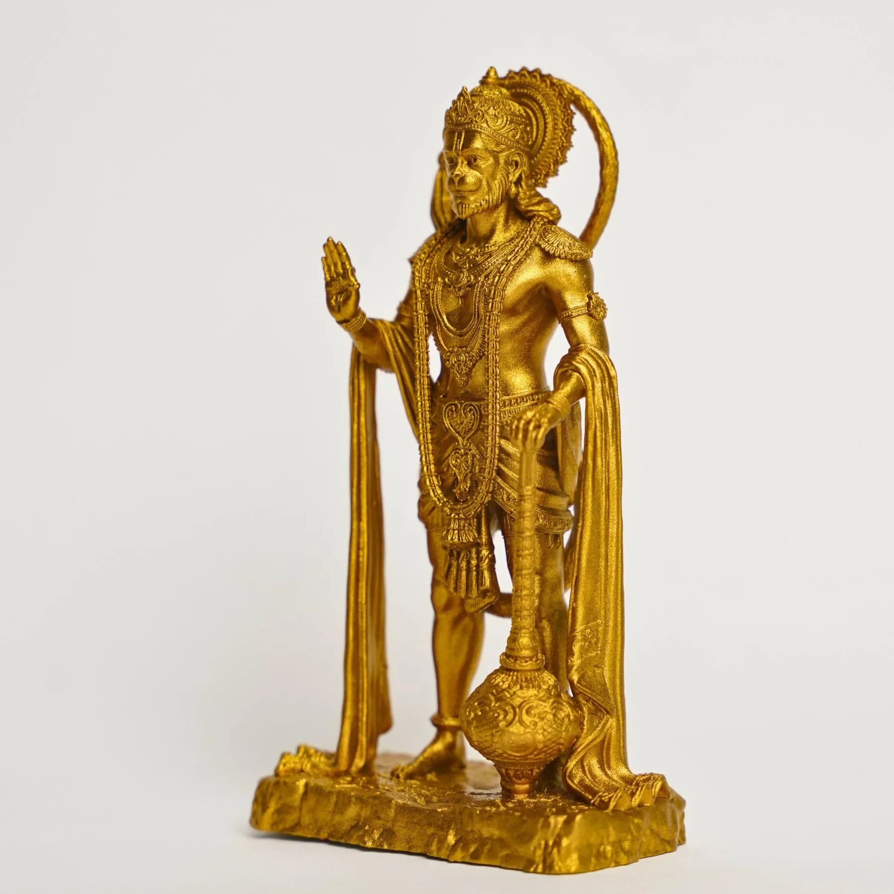Murti hub Gold Resin Lord King of Sarangpur Hanuman Figurine 12cm (4.72in) | Authentic Indian Home Decor - view 4