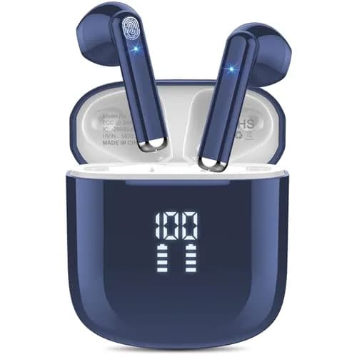 OYIB Wireless Earbuds Bluetooth 5.3, Clear Call ENC Mic Headphones Deep Blue | 13mm Dynamic Drivers thumbnail 1