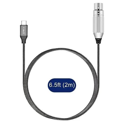 J&D USB C to XLR Microphone Audio Cable 2m (6.6 Feet) | Balanced Audio Cable for Recording thumbnail 7