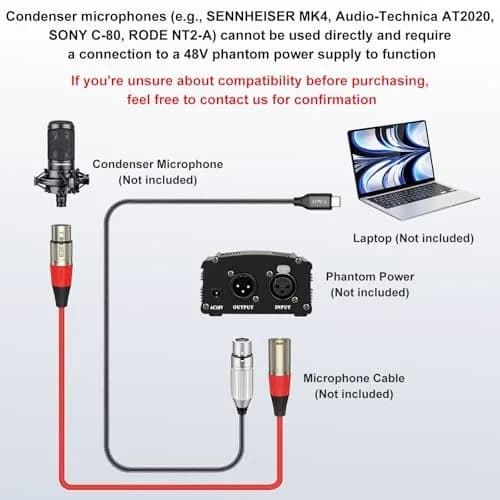 J&D USB C to XLR Microphone Audio Cable 2m (6.6 Feet) | Balanced Audio Cable for Recording thumbnail 3