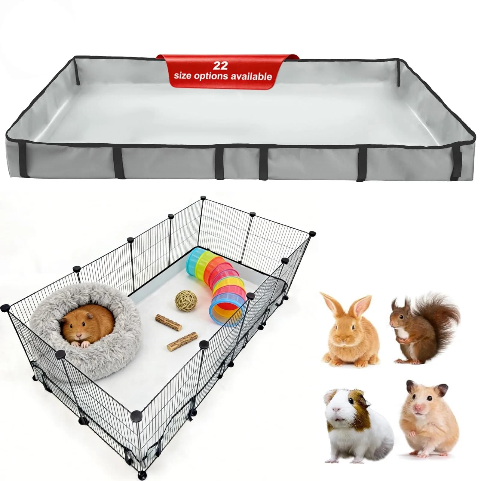 DZWLKJ Waterproof Guinea Pig Cage Liner 71cm x 142cm (28"x56") | Washable Base for Rabbits, Chinchillas, Hedgehogs, Ferrets - main product image