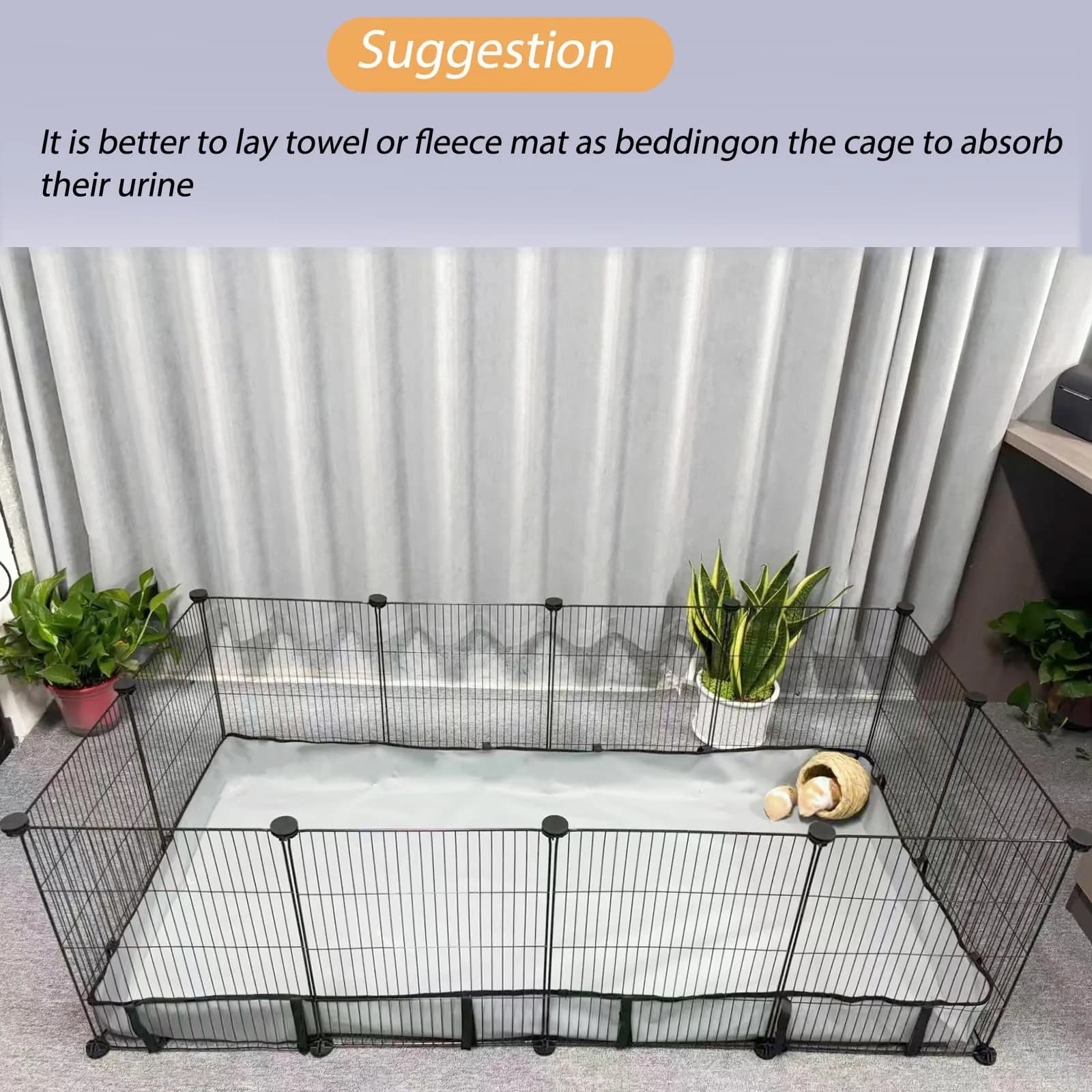 DZWLKJ Waterproof Guinea Pig Cage Liner 71cm x 142cm (28"x56") | Washable Base for Rabbits, Chinchillas, Hedgehogs, Ferrets - view 6