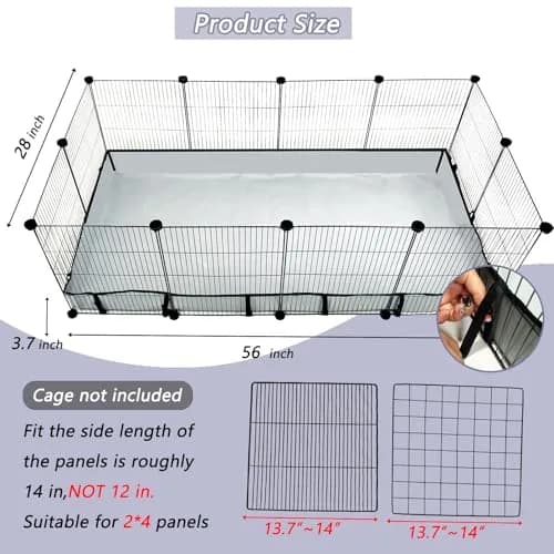 DZWLKJ Waterproof Guinea Pig Cage Liner 71cm x 142cm (28"x56") | Washable Base for Rabbits, Chinchillas, Hedgehogs, Ferrets thumbnail 2