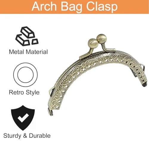 Piutouyar 10 Pcs Metal Purse Frame, 8.5cm / 3.3inch, Bronze | Retro Style Purse Hardware for Jewelry & Bag Making thumbnail 4