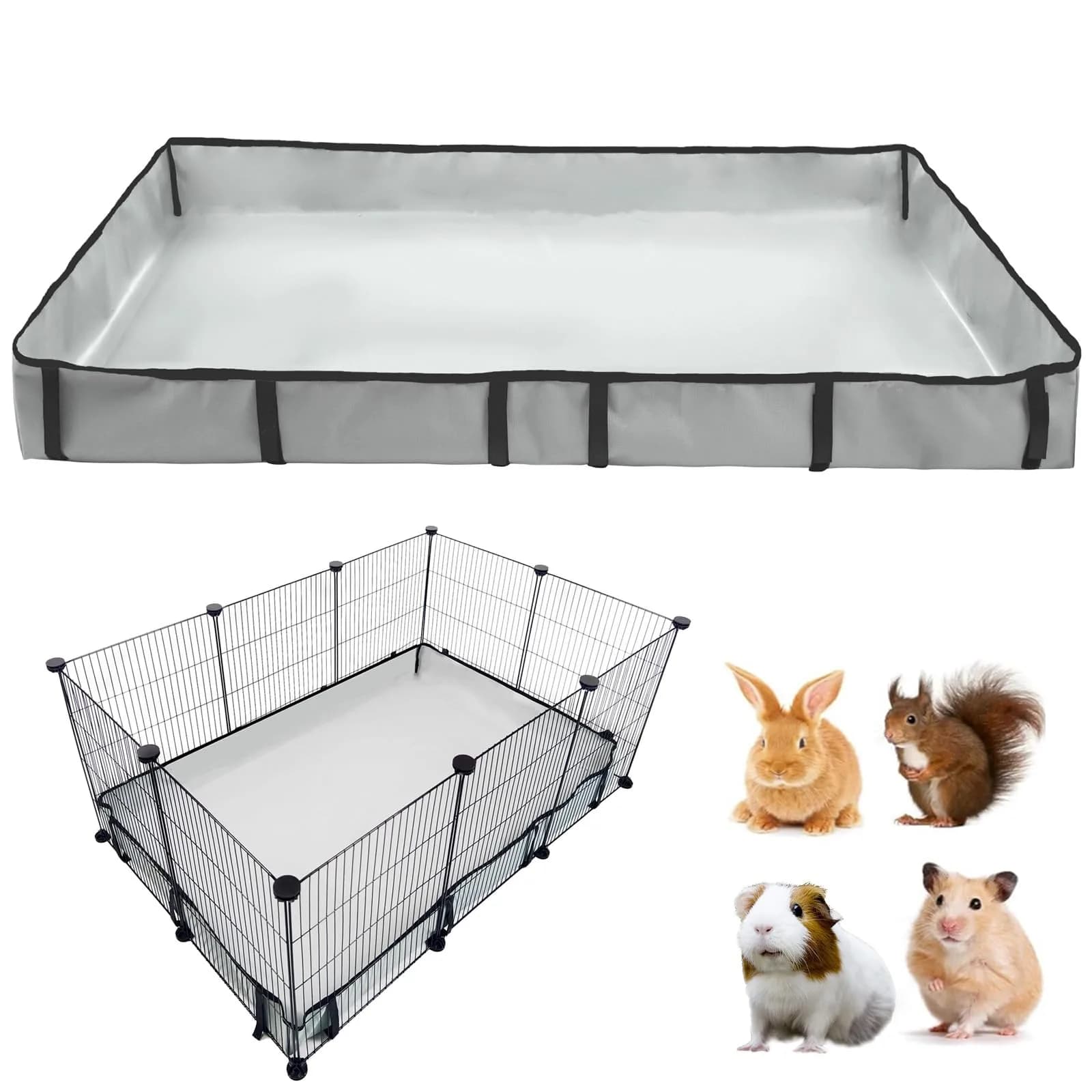 DZWLKJ Waterproof Guinea Pig Cage Liner 71cm x 107cm (28"x42") | Raised Sides Prevent Mess - main product image