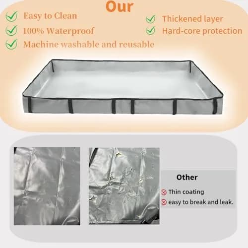 DZWLKJ Waterproof Guinea Pig Cage Liner 71cm x 107cm (28"x42") | Raised Sides Prevent Mess thumbnail 2