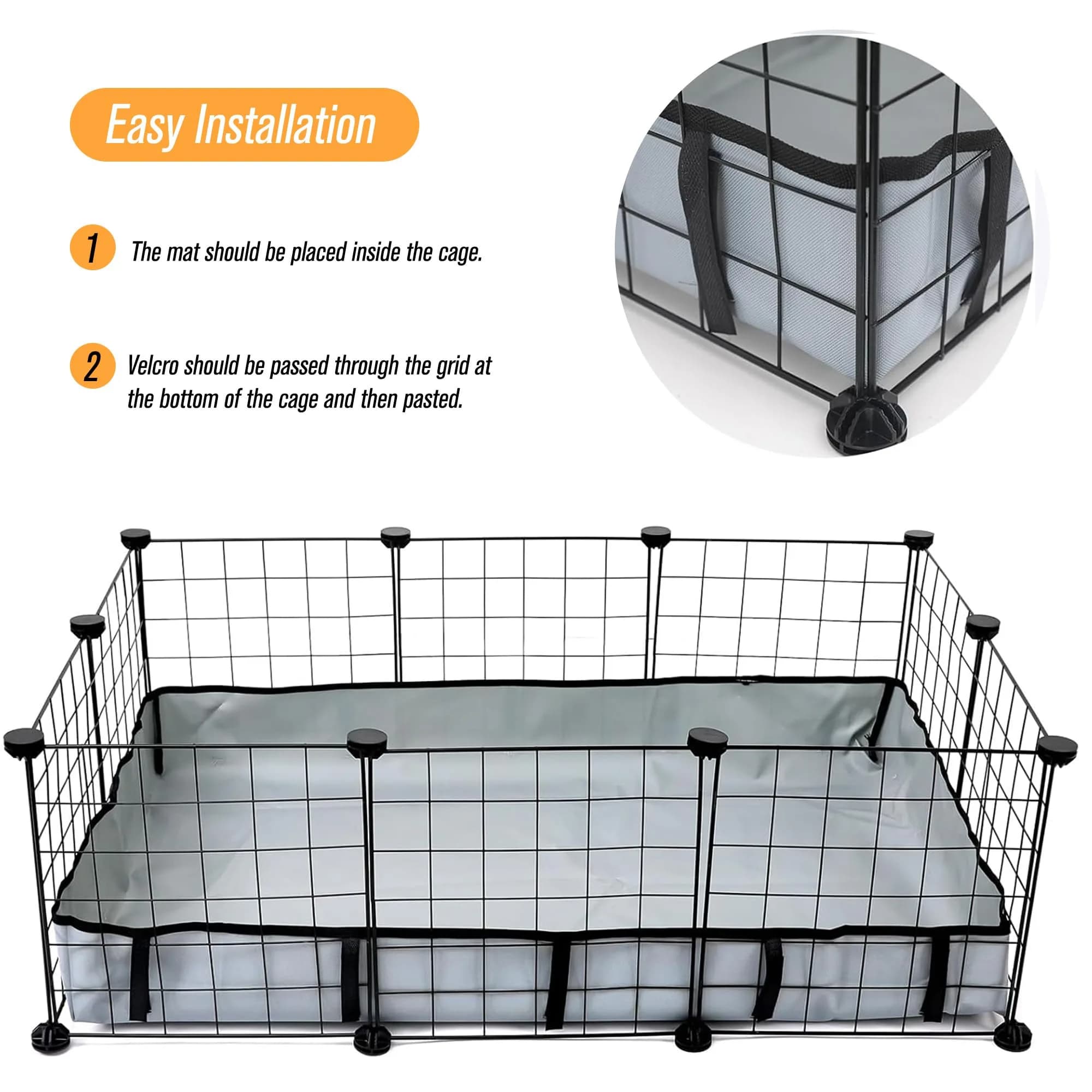 DZWLKJ Waterproof Guinea Pig Cage Liner 71cm x 107cm (28"x42") | Raised Sides Prevent Mess - view 3