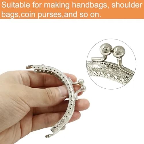 Piutouyar Metal Purse Frame 8.5cm | Retro Silver Art Supplies thumbnail 3
