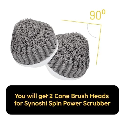 SYNOSHI Cone Brush Heads (2 Units, Gray) | For Tight Spaces & Corners thumbnail 2