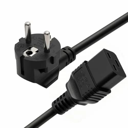 DRRI Europe Schuko CEE 7-7 Plug to IEC C19 Power Cord 1.8m (6ft) | 16A 250V Server & PDU Extension Cable thumbnail 1