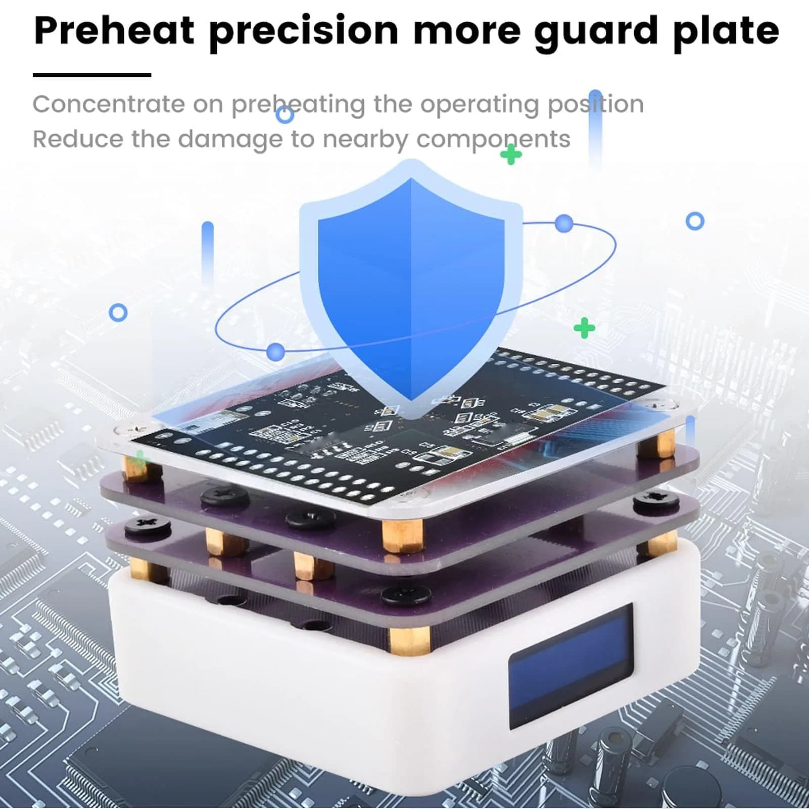 Acogedor Mini Hot Plate, 65W 20V PCB SMD Preheating Soldering Station 350℃ | OLED Display, 5.6cm x 5.6cm - view 5