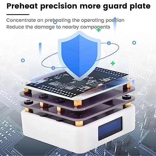 Acogedor Mini Hot Plate, 65W 20V PCB SMD Preheating Soldering Station 350℃ | OLED Display, 5.6cm x 5.6cm thumbnail 5