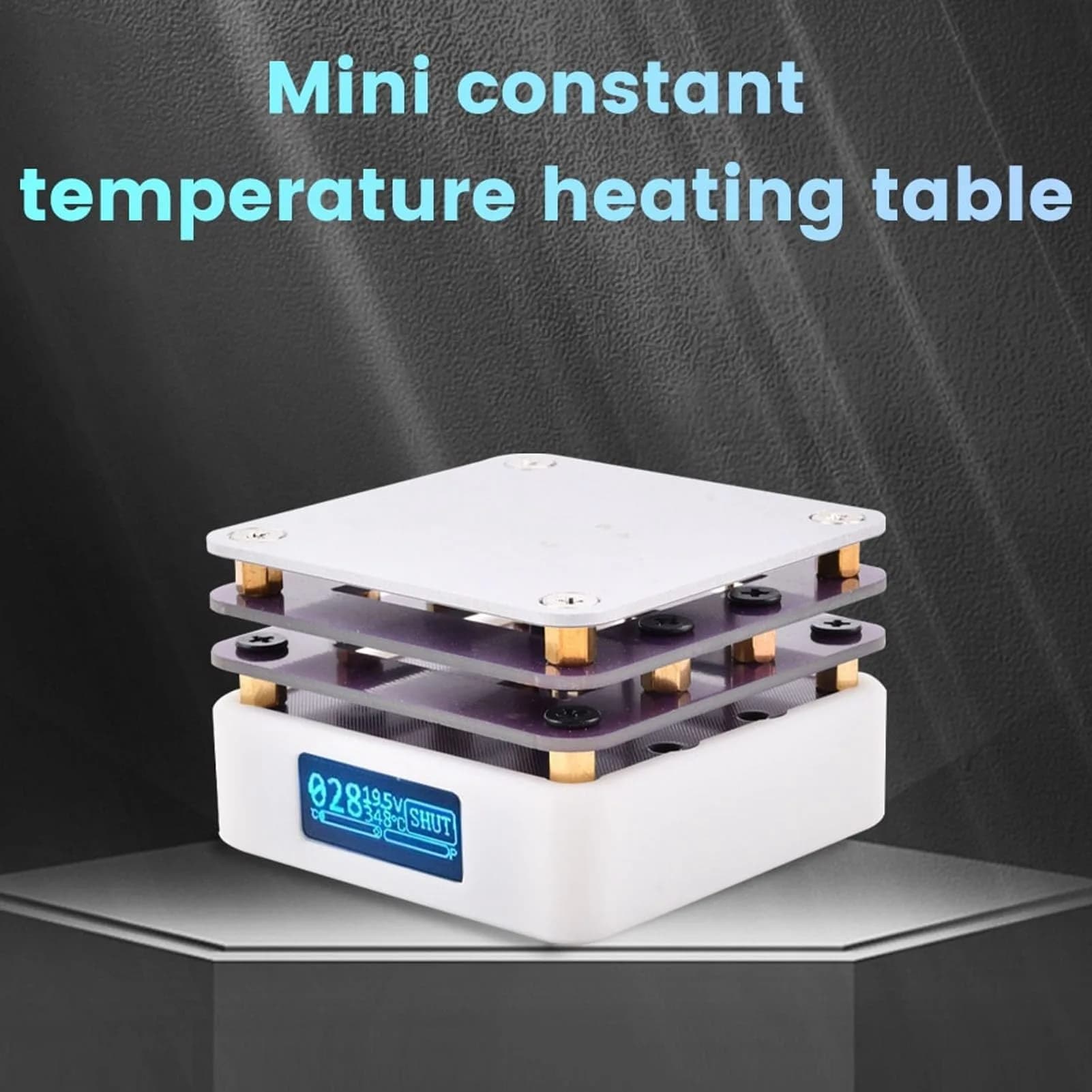 Acogedor Mini Hot Plate, 65W 20V PCB SMD Preheating Soldering Station 350℃ | OLED Display, 5.6cm x 5.6cm - view 7