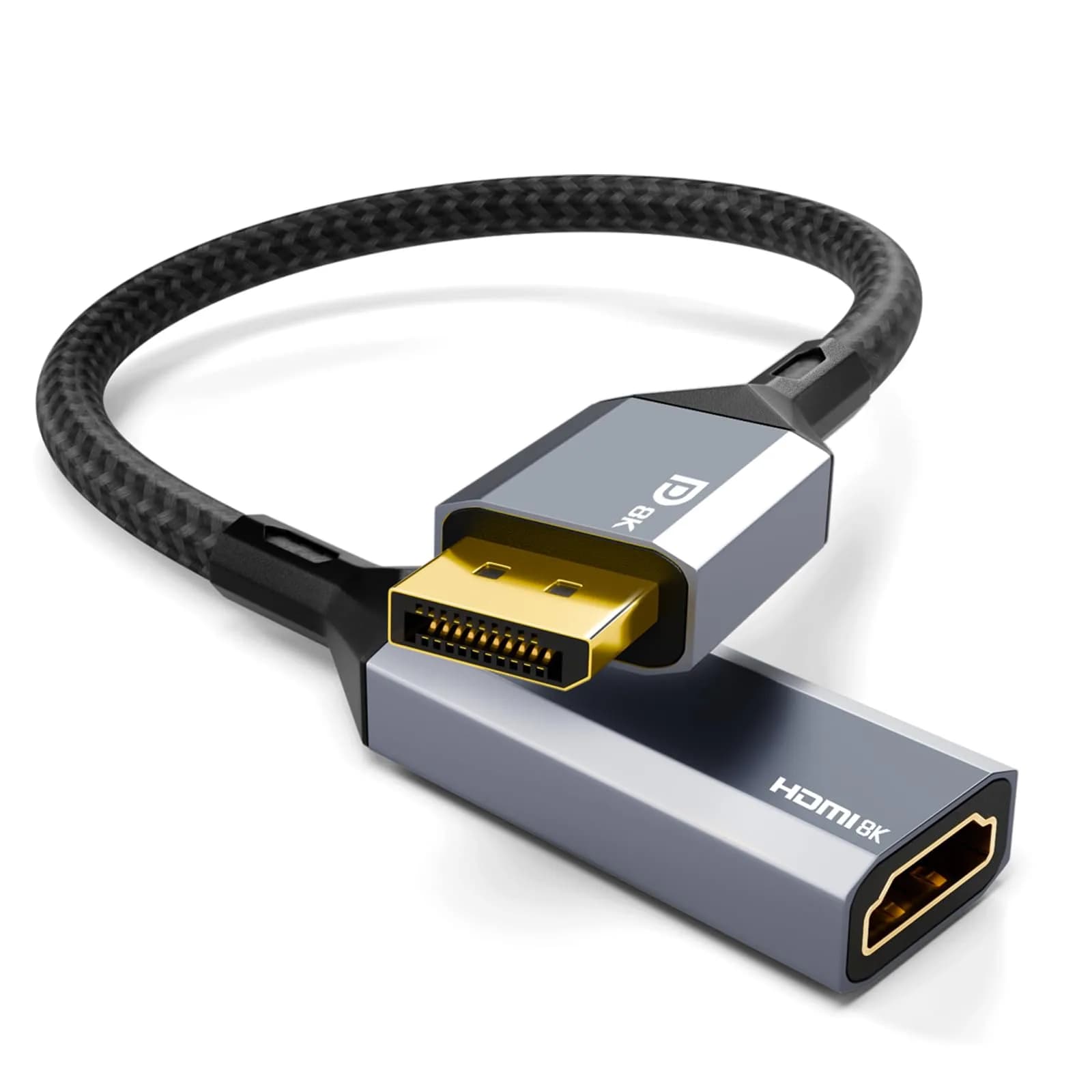 AGFINEST Active DisplayPort to HDMI Adapter 20cm (0.65ft) | 8K@60Hz 4K@120Hz DP 1.4 to HDMI 2.1 Converter - main product image