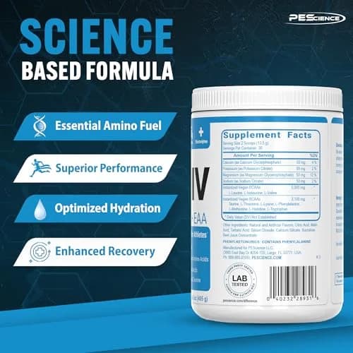 PEScience Amino IV BCAA & EAA Powder 13.8oz | High Leucine, Sugar-Free Hydration thumbnail 5