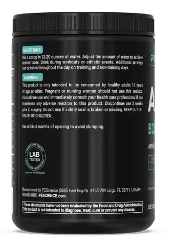 PEScience Amino IV BCAA & EAA Powder 13.8oz | High Leucine, Sugar-Free Hydration thumbnail 8