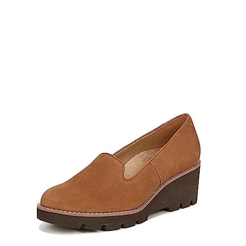 Vionic Willa Wedge Loafer Shoes Brown Suede 6 M (2.27 kg) | APMA Accepted Arch Support thumbnail 1
