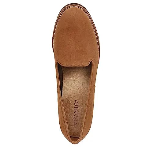 Vionic Willa Wedge Loafer Shoes Brown Suede 6 M (2.27 kg) | APMA Accepted Arch Support thumbnail 7