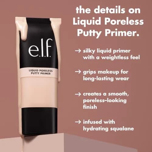 e.l.f. Liquid Poreless Putty Primer Universal Sheer 28ml (0.94 Fl Oz) | Grips Makeup for Long-Lasting Wear thumbnail 5