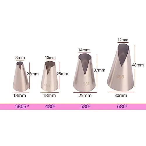 Hdujuan Saint Honore Piping Tips, 4 V-Shaped Pastry Nozzles for Cakes | Perfect for French Desserts & Artistic Pastry Decoration thumbnail 3