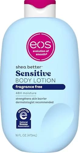 eos Shea Better Sensitive Skin Body Lotion Fragrance-Free 475ml (16 fl oz) | 48-Hour Moisture for Eczema & Dry Skin - main product image