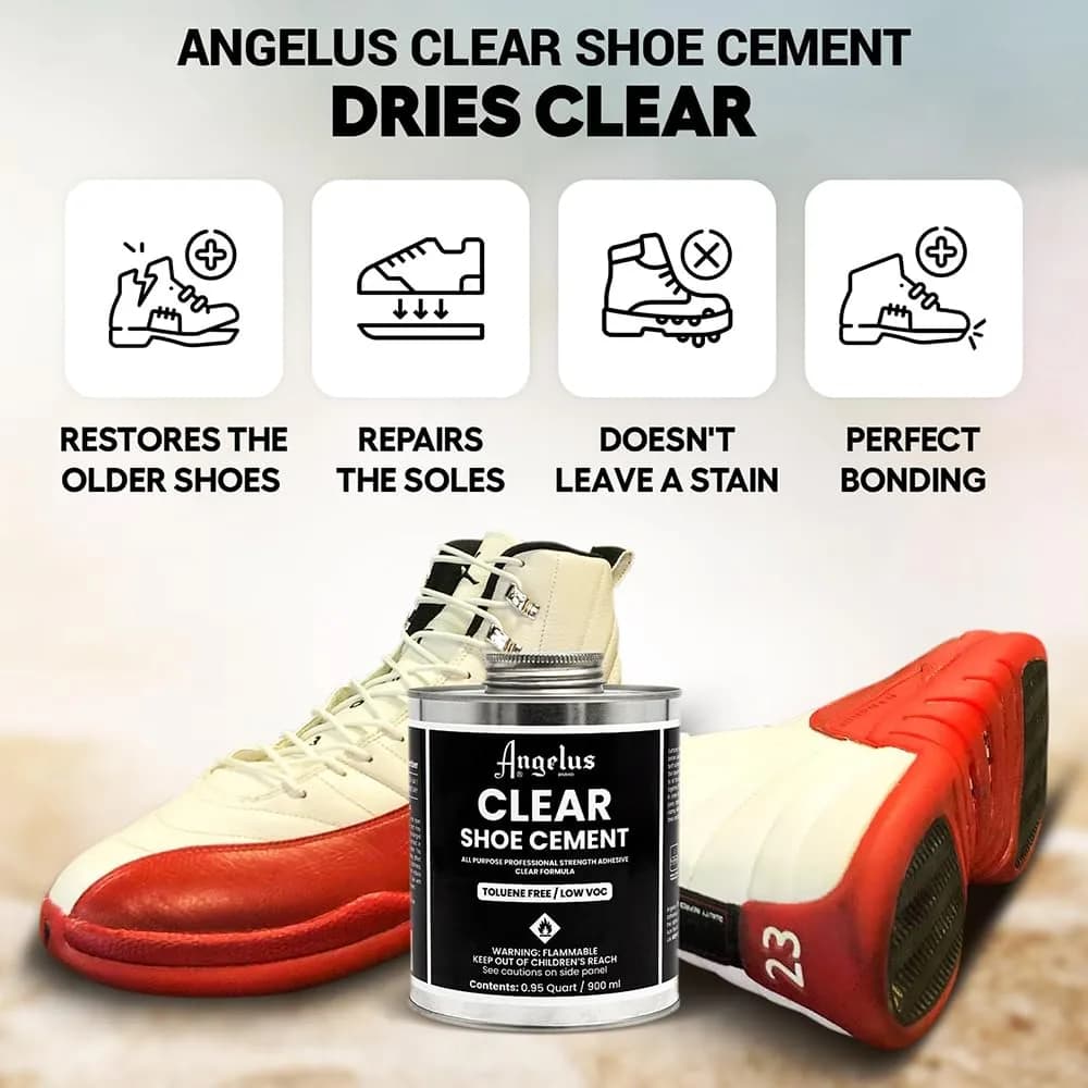 Angelus Clear Shoe Cement 946ml (32 fl oz) | Industrial Strength Sole Adhesive for Sneakers, Boots, & More - view 5